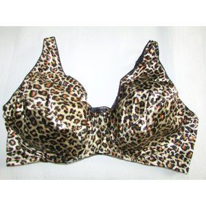 DELTA BURKE Satin Leopard Bra - 44DD